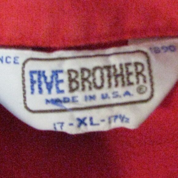 Vintage Five Brother Red Flannel Button Down Shirt - Picture 8 of 8